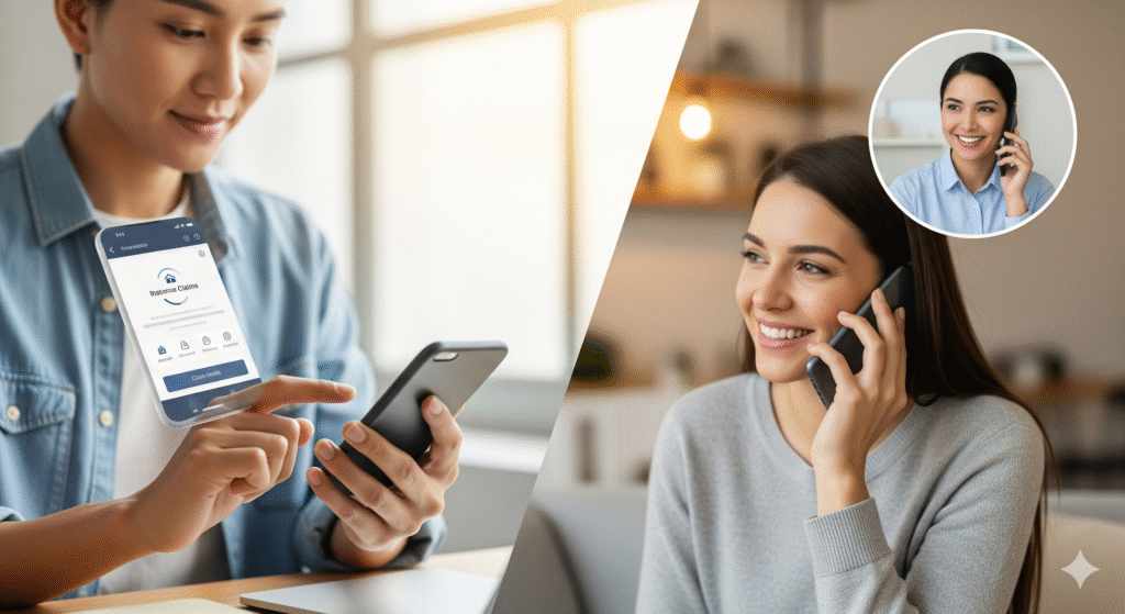 in-app claims vs agent