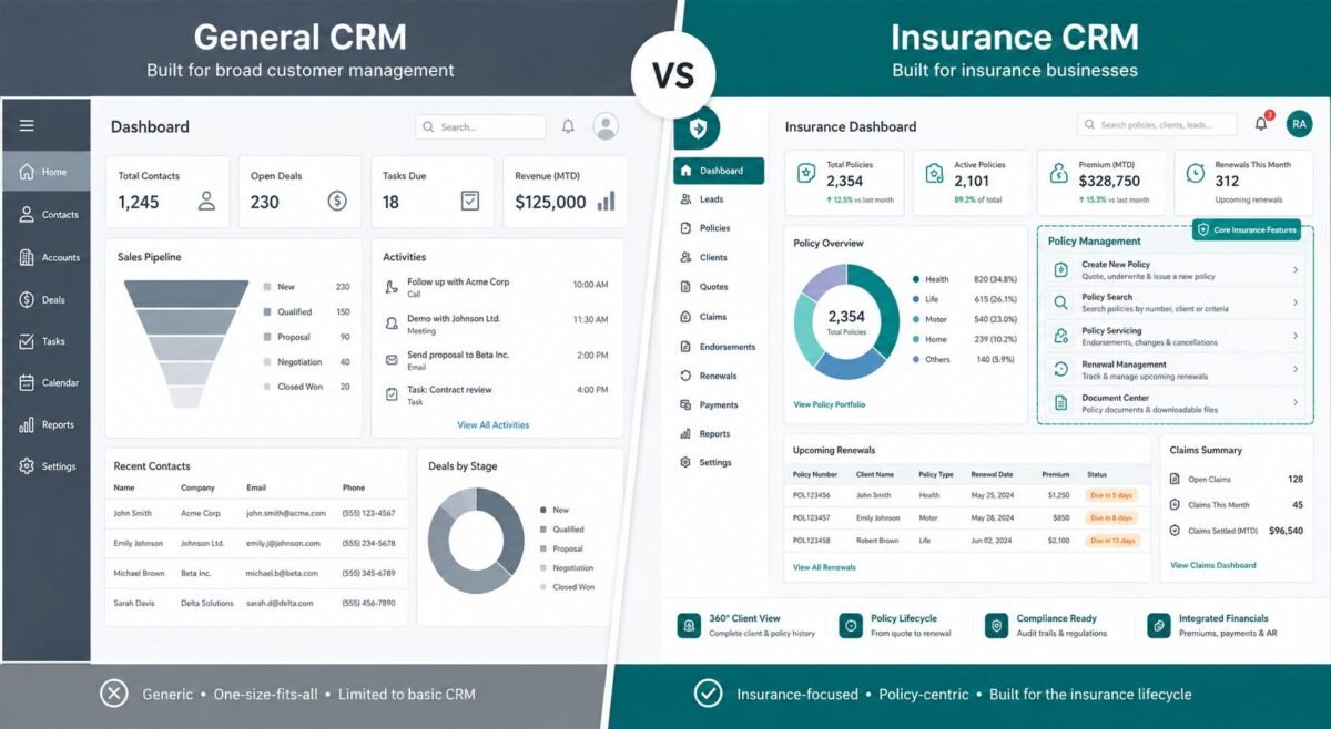 Insurance CRM vs General CRM